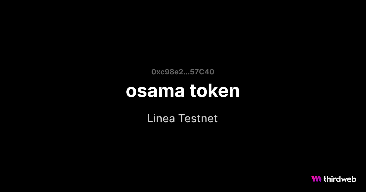osama token (OST) | Linea Smart Contract | thirdweb